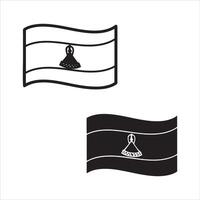 Two waving flags with a traditional african symbol vector
