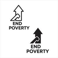 Symbolic representation of ending poverty with upward growth vector