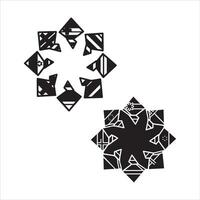 Colorful geometric star pattern with silhouette vector