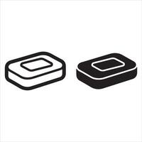 Two simple soap bar representations side by side vector