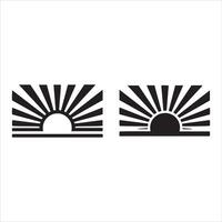 Stylized sunburst designs outline and filled shapes vector