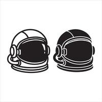 Two stylized astronaut helmets facing each other vector