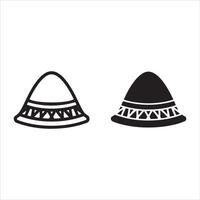 Two stylized tribal hats side by side vector