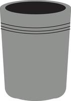 Minimalist Gray Pot with Stripes vector
