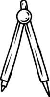 Drawing Compass Doodle vector