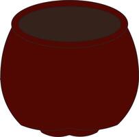 Classic Round Brown Pot vector