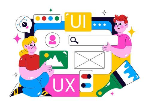UI and UX design elements illustration vector