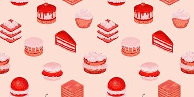 Colorful dessert pattern background vector
