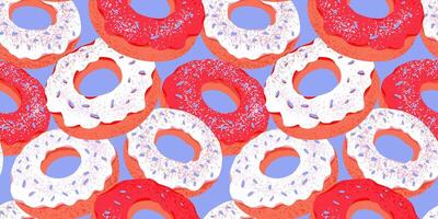 Colorful donuts with frosting and sprinkles vector
