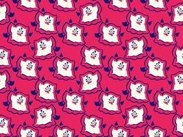 Playful seamless pattern featuring bold flowers with stylized outlines on a bright red background. Print for kids products, textiles, stationery, or cheerful home decor designs. vector