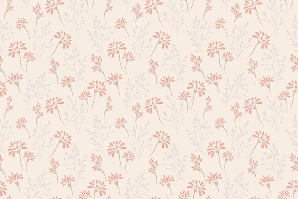Pastel seamless floral pattern with delicate daisies with stems on a soft light background. Perfect for spring-themed projects, stationery, textiles, and gift wraps.