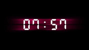 Motion Graphics Animation with Red Ten Seconds Shiny Digital Bright Glowing Countdown Timer from 10 to 0 on Black Background. video