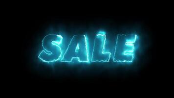Animated Energy Sale Text with Realistic Energy Line and Fire on Dark Background. Business Promotional Concept Motion Graphic. video