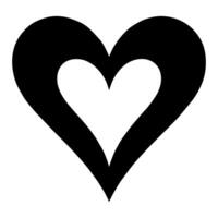 Heart shape icon in solid black silhouette style vector