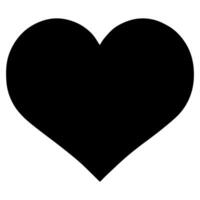Bold heart shape icon in flat silhouette style for love design vector
