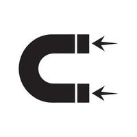 U-shaped Magnet with Force Arrows Depicting Attraction vector