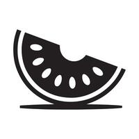 Simple Black and White Watermelon Slice Graphic vector