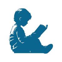 A Peaceful Scene of a Boy Lost in His Book vector