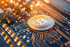 Cryptocurrency innovation and digital finance transformation concept photo