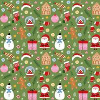 Colorful Christmas pattern with festive elements vector
