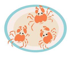 Hand drawn retro print, seafood crab sketch. Illustration for signboard, restaurant menu, fish market, seafood shop. vector