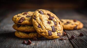 stack of chocolate chip cookies photo
