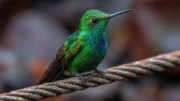 Hummingbird on a rope photo