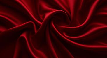Smooth and luxurious red silk fabric with elegant folds and waves. Perfect as a background texture. photo