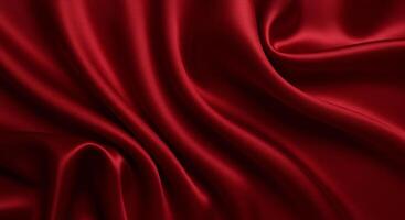 Abstract luxurious red silk background with elegant drapes and soft folds, perfect for textures. photo