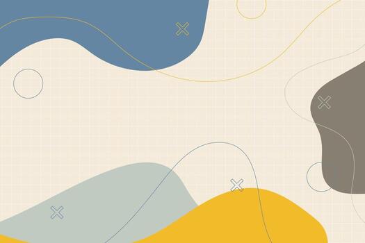 Minimalist abstract background with fluid shapes and grid vector