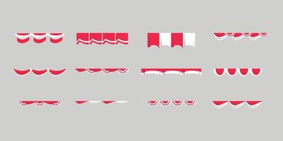 Indonesia Flag Curtain Header vector