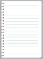 Torn Page of lined white paper from a spiral notebook illustration vector