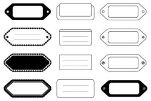 Drawer label set with different shapes for organizing and labeling drawers vector