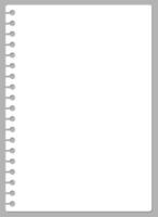 Page of torn blank white paper from a spiral notebook illustration vector