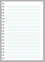 Torn Page of double lined white paper from a spiral notebook illustration vector