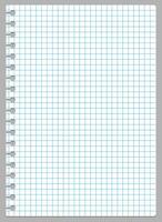 Page of torn squared white paper from a spiral notebook illustration vector