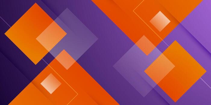 Abstract colorful purple and orange square pattern background. Overlap shapes banner design. vector