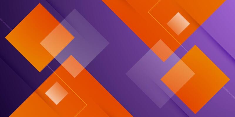 Abstract colorful purple and orange square pattern background. Overlap shapes banner design.