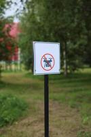 A No Drone Zone Sign in a Natural Area to Promote Biodiversity and Respect for Wildlife photo