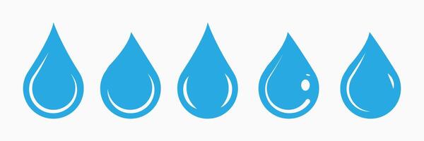 Five Modern Blue Water Drop Icons Graphics for Branding vector
