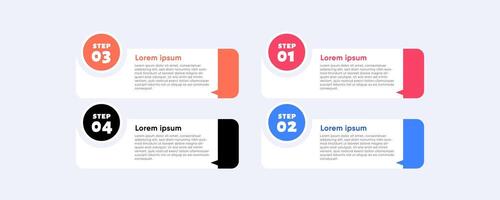 Colorful Four-Step Infographic Template for Presentations vector