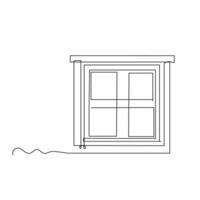 Minimalist Line Art Window Illustration for Design Projects vector