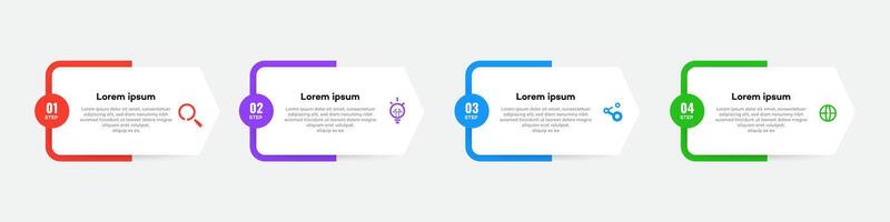 PrinColorful Four-Step Process Infographic for Presentations vector