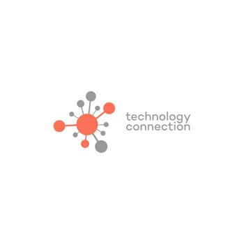 Abstract Technology Network Connection Logo Design vector