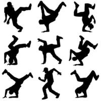 Breakdance silhouette Illustration Collection Set vector