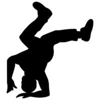 Breakdance silhouette Illustration Hiphop style vector