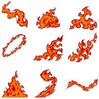 Fire Flame Element Illustration Set Collection vector