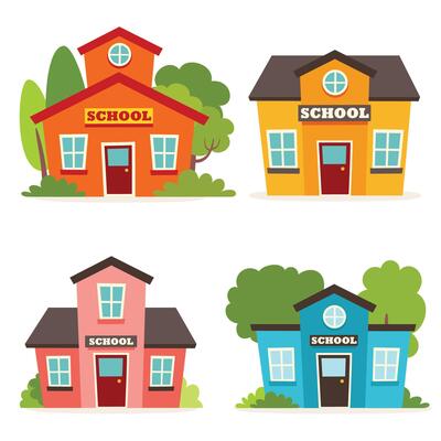 Cartoon Drawing Of School Building