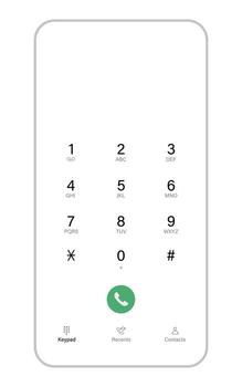Minimalist Smartphone Dial Pad with Number Keypad Interface vector