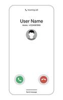 White smartphone interface showing incoming call, caller name, avatar, and accept or decline options. vector